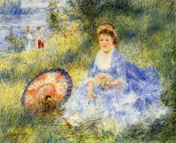  Regenschirm Kunst - junge Frau mit einem japanischen Regenschirm Pierre Auguste Renoir